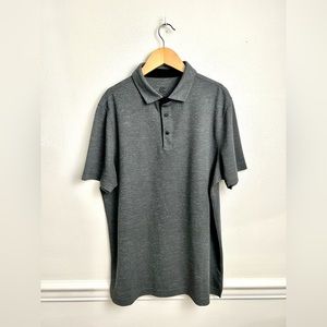 Champion Men's 1/4 Short Sleeve T-Shirt Snap Button Black/Gray Size M